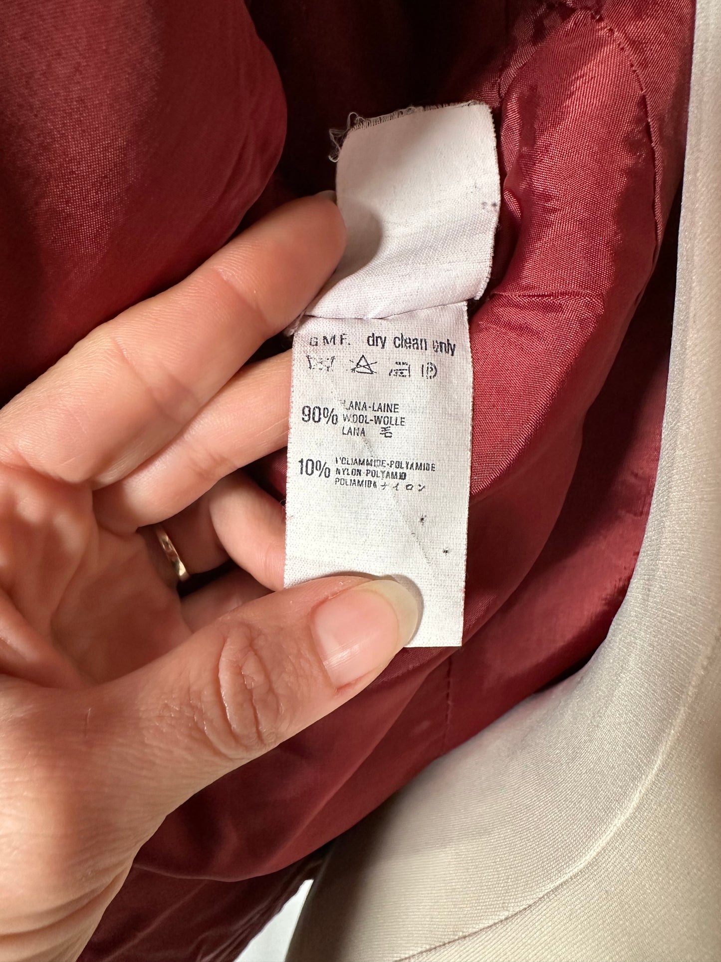 Giacca Missoni Vintage Anni ‘80 in Tweed di Lana Bouclé Bordeaux Tg.44/46