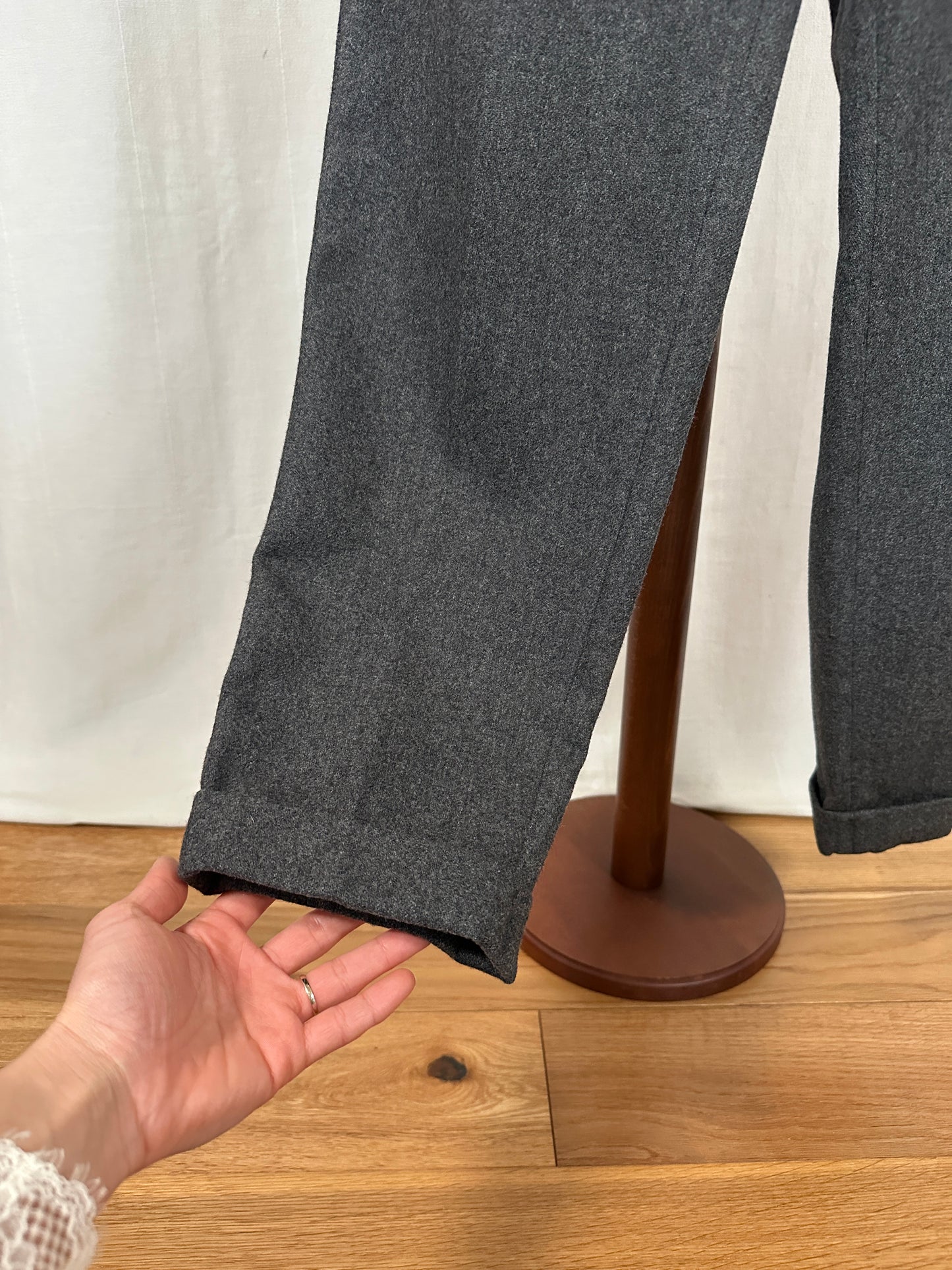 Pantaloni Classici Vintage in Misto Lana Grigi Tg.42