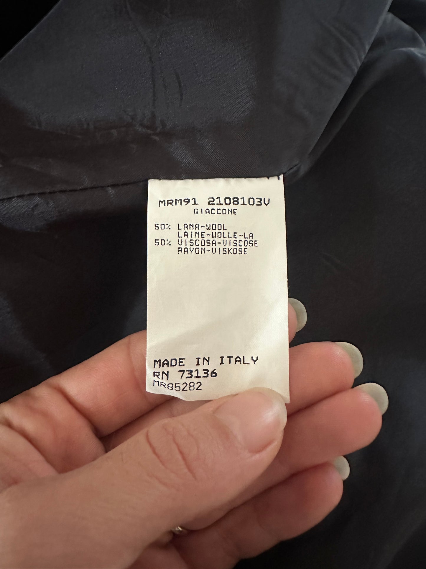 Soprabito / Giaccone Marina Rinaldi Lana e Viscosa Blu Tg.50/52