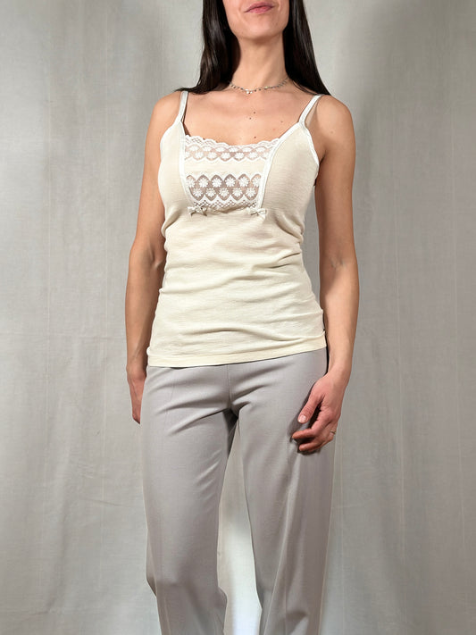 Canotta Intima Lisanza Nuova in Lana e Seta Beige