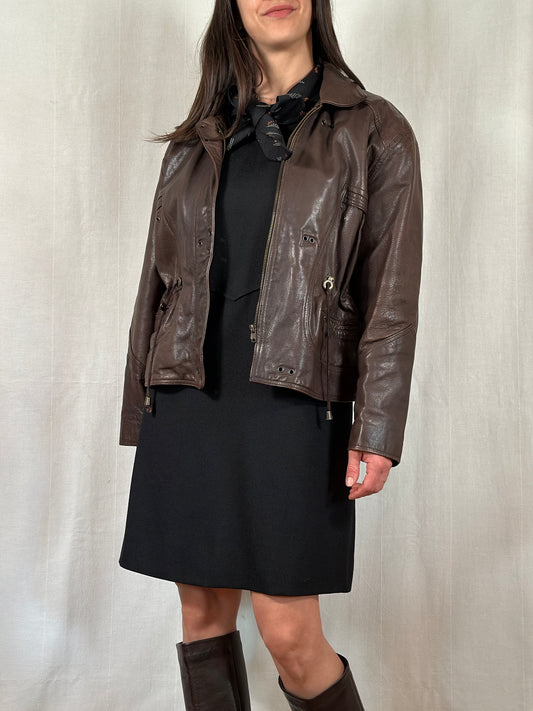 Giubbotto Anni ‘90 in Pelle Marrone