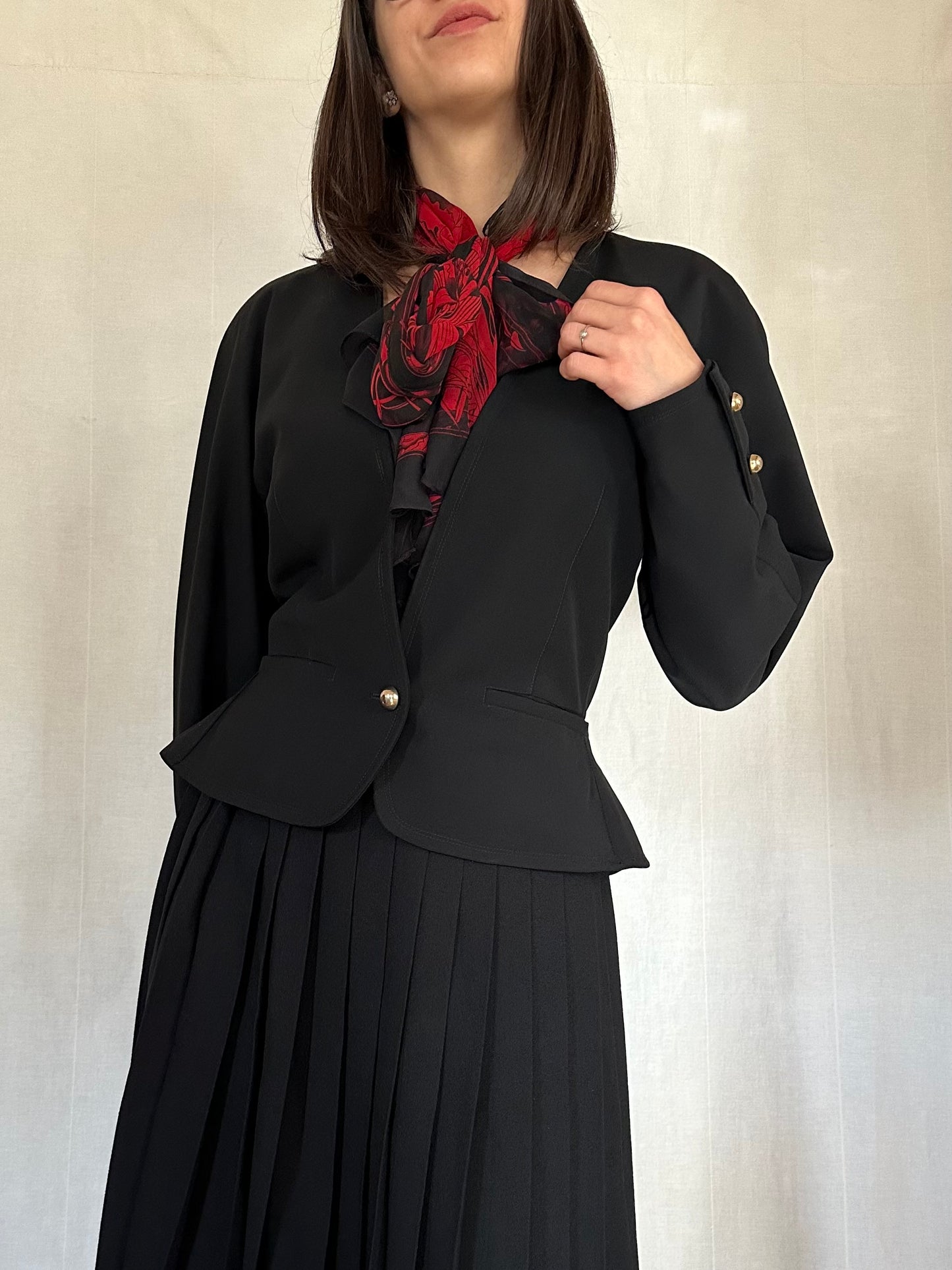 Giacca Genny Vintage Anni ‘80 in Lana Nera Tg.42