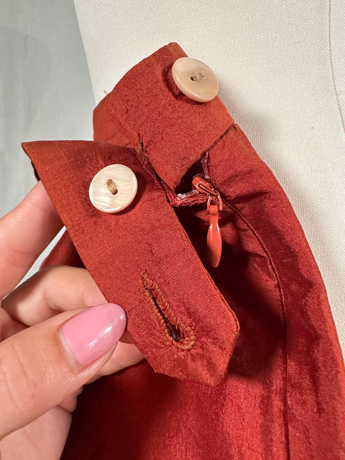 Pantaloni Anni ‘90 in Seta Mattone
