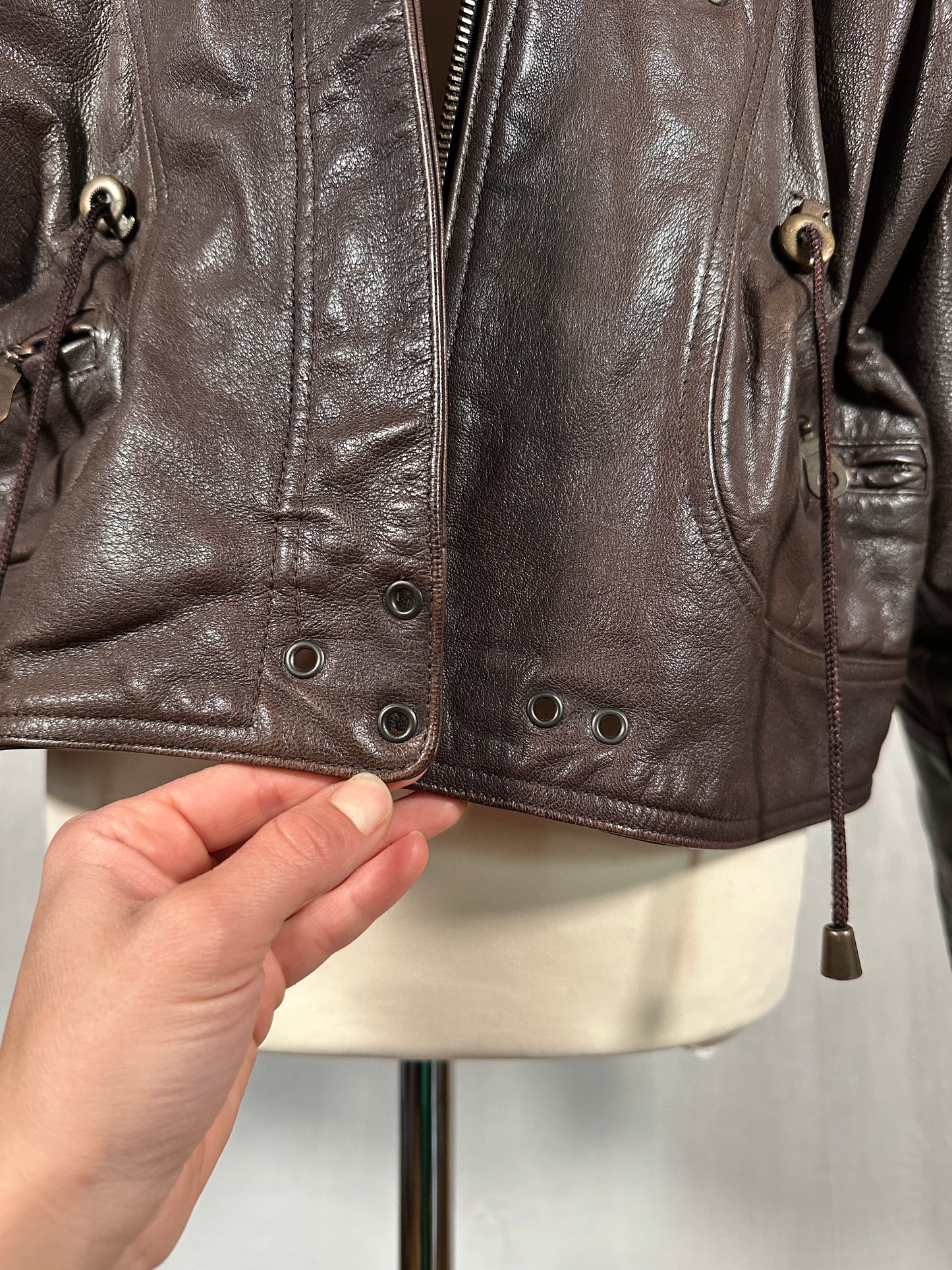 Giubbotto Anni ‘90 in Pelle Marrone