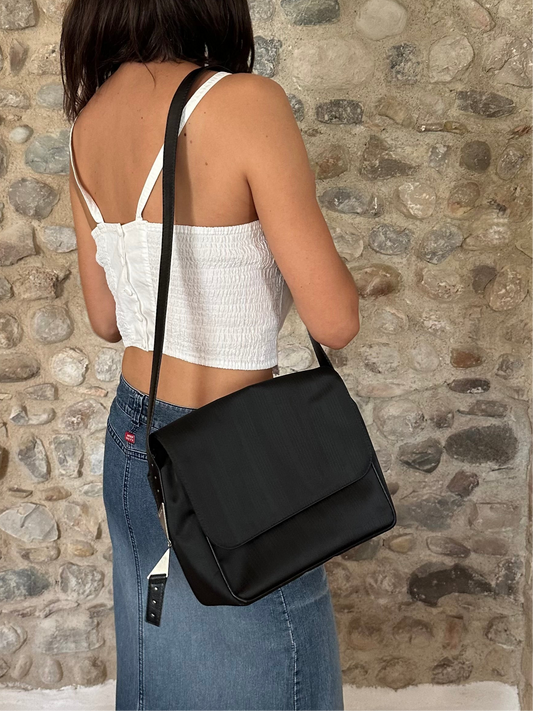 Borsa Gianni Versace Vintage Anni ‘80 in Pelle e Tela Nera