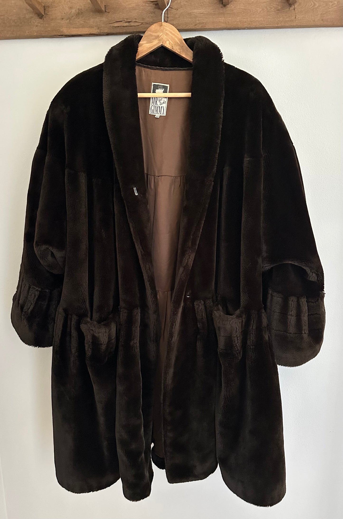 Pelliccia Sintetica Anni ‘80 Marrone Tg. Unica