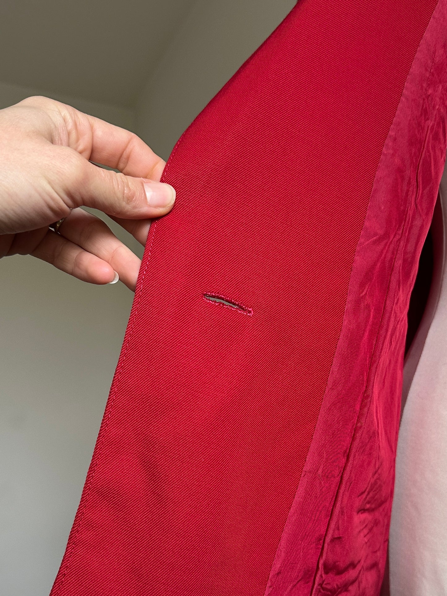 Giacca Sartoriale Anni ‘90 in Lana Rossa