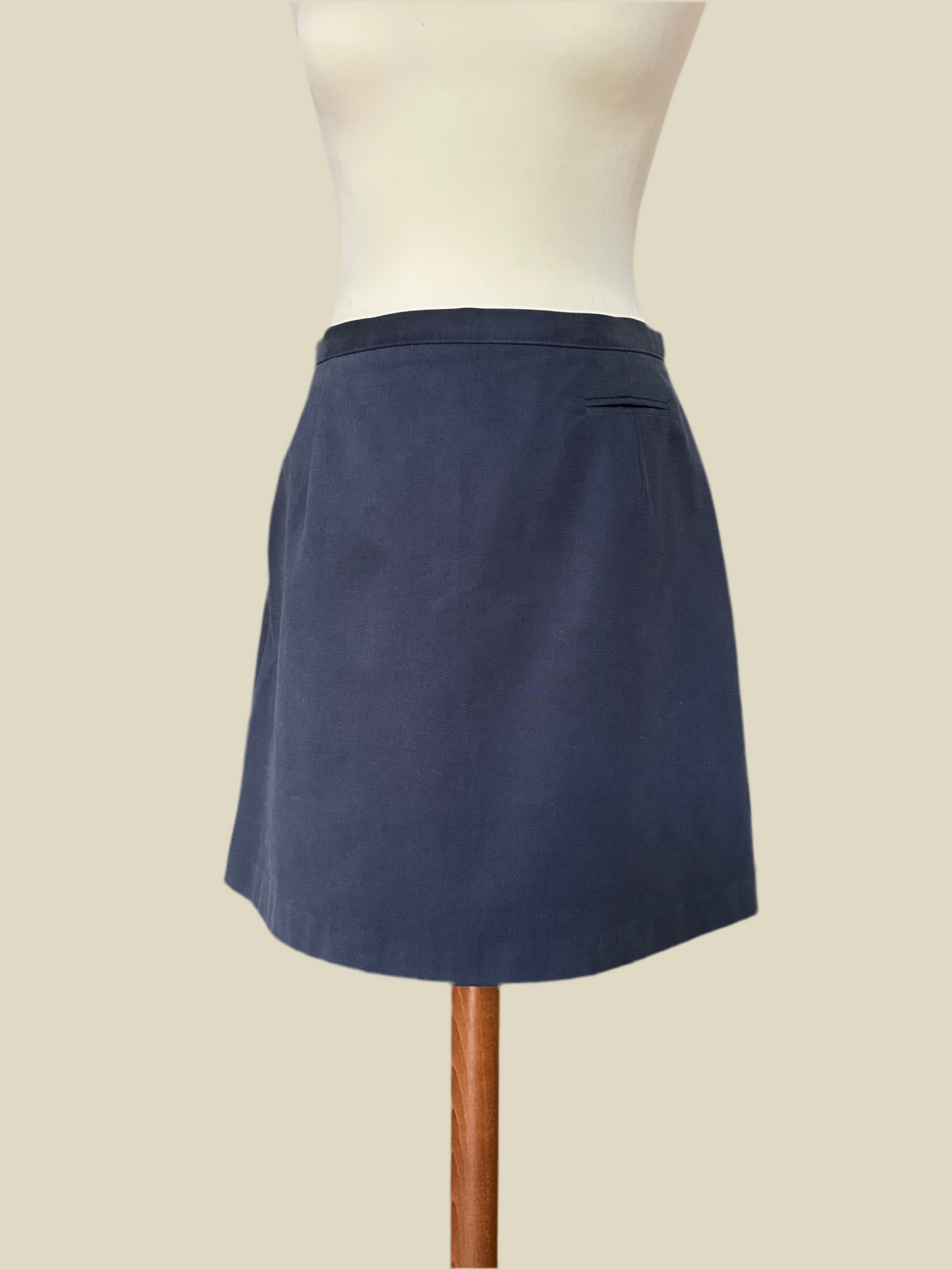 Minigonna Vintage Anni ‘90 Nuova in Cotone Blu Tg.42