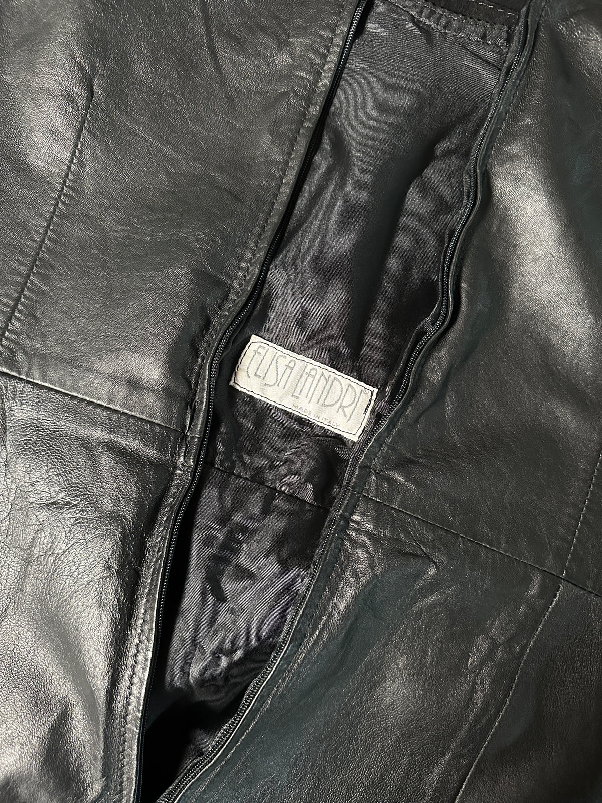 Abito Vintage Elisa Landri Anni ‘90 in Pelle Nera