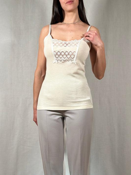 Canotta Intima Lisanza Nuova in Lana e Seta Beige