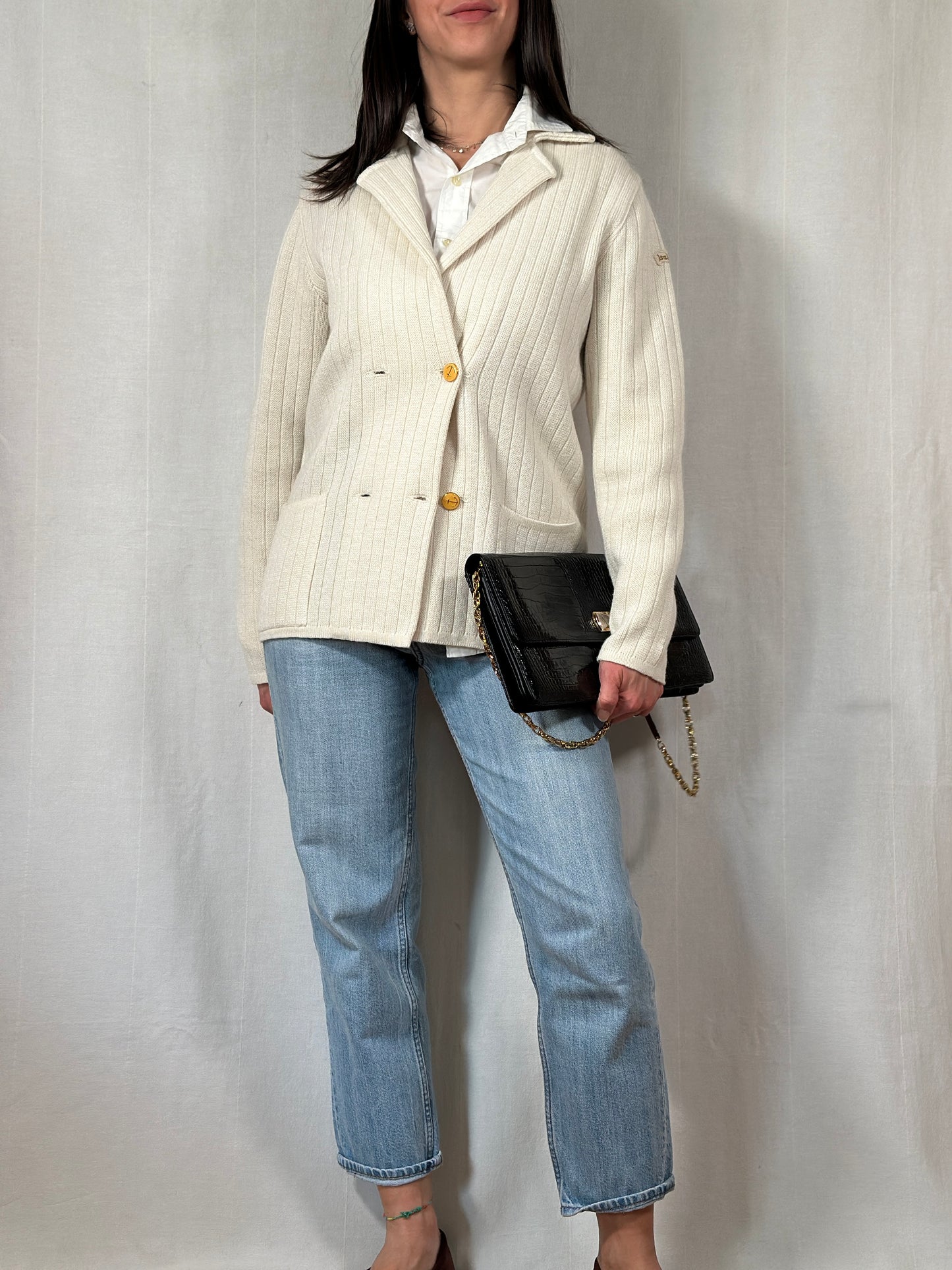 Cardigan Anni ‘80 in Misto Lana Panna