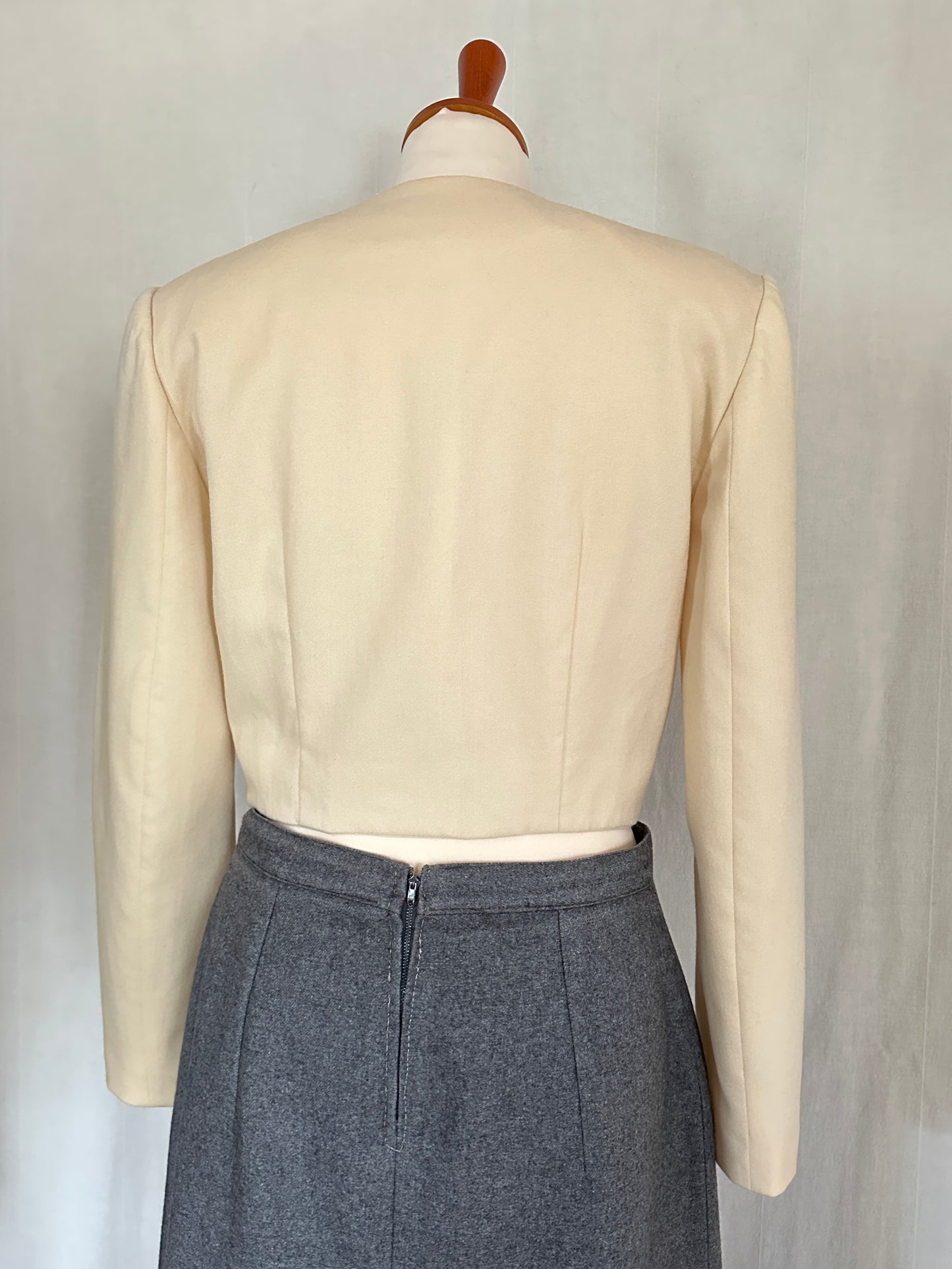 Giacca Crop Vintage Anni ‘80 Marina Babini in Kashmir Crema Tg.42