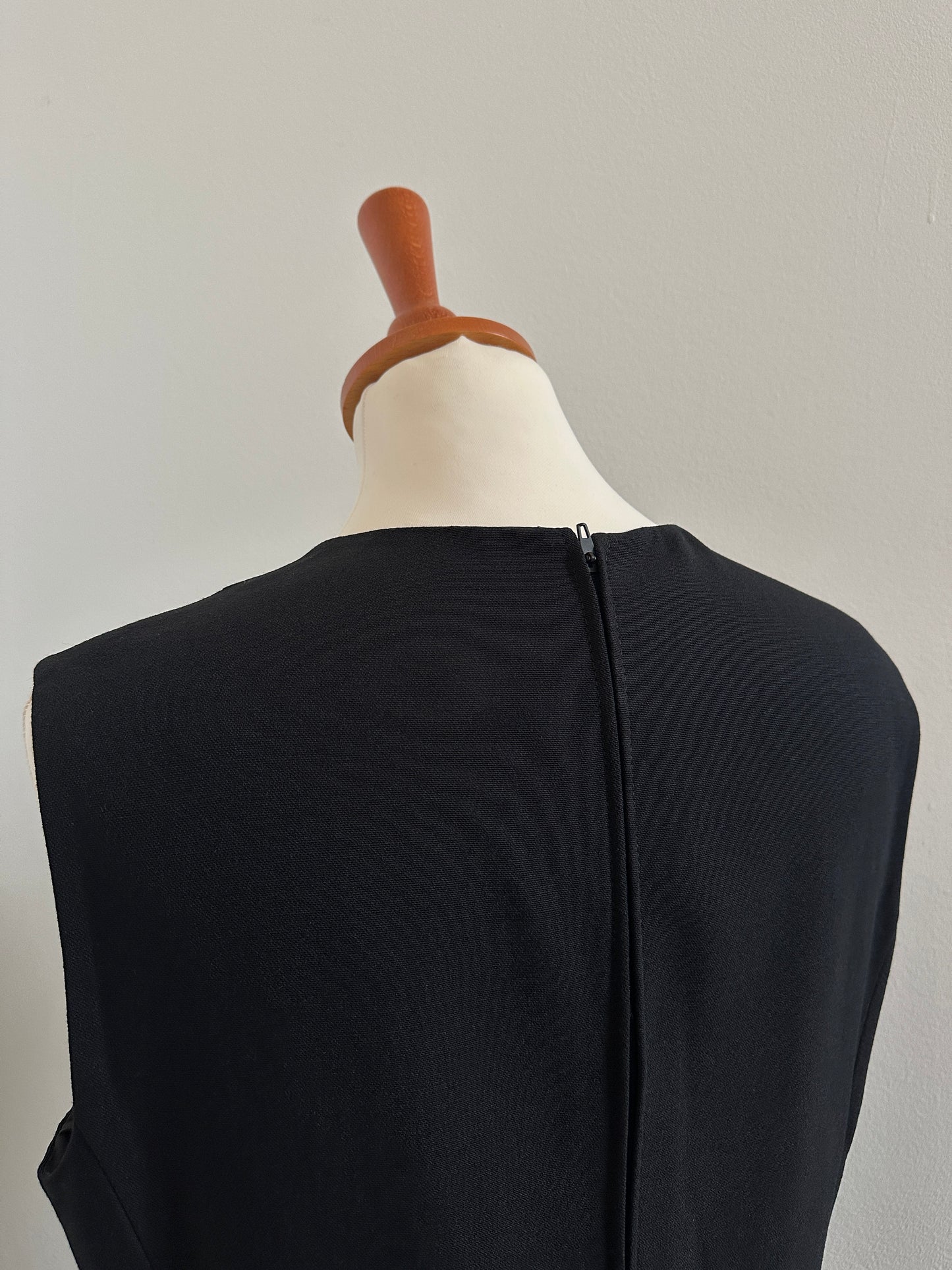 Abito Svasato in Misto Lana Nero