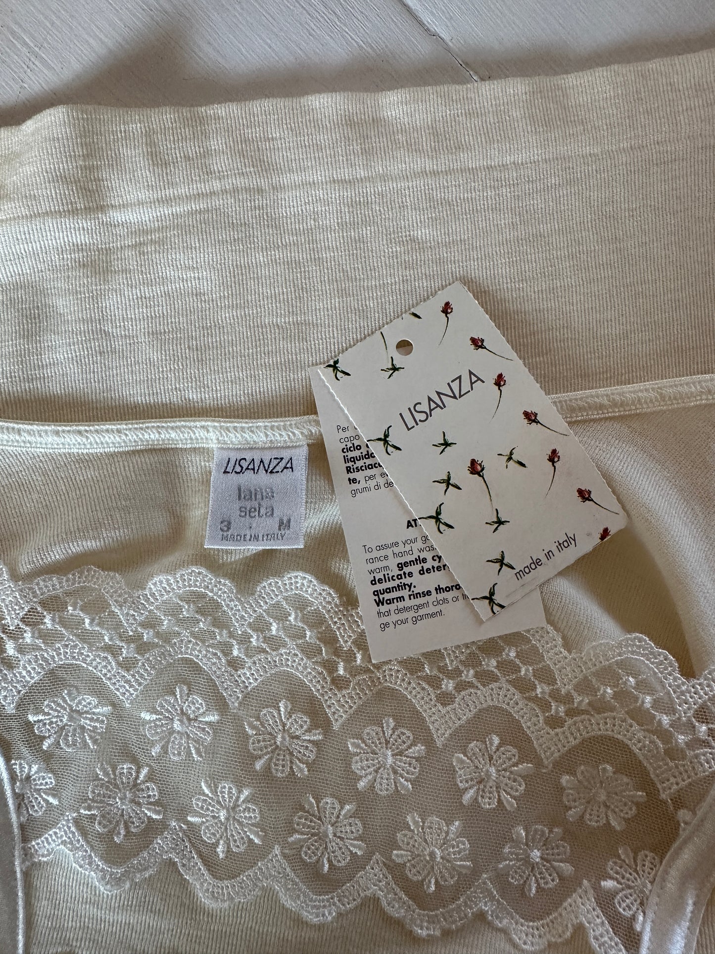 Canotta Intima Lisanza Nuova in Lana e Seta Beige