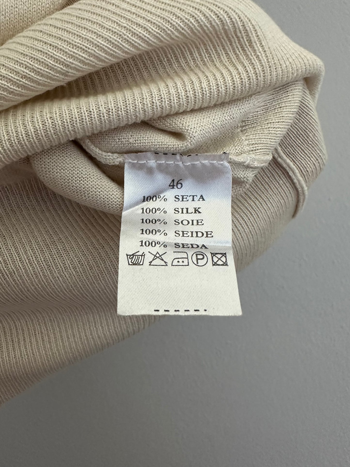 Completo Twinset Canotta e Cardigan in Seta Beige Tg.44/46