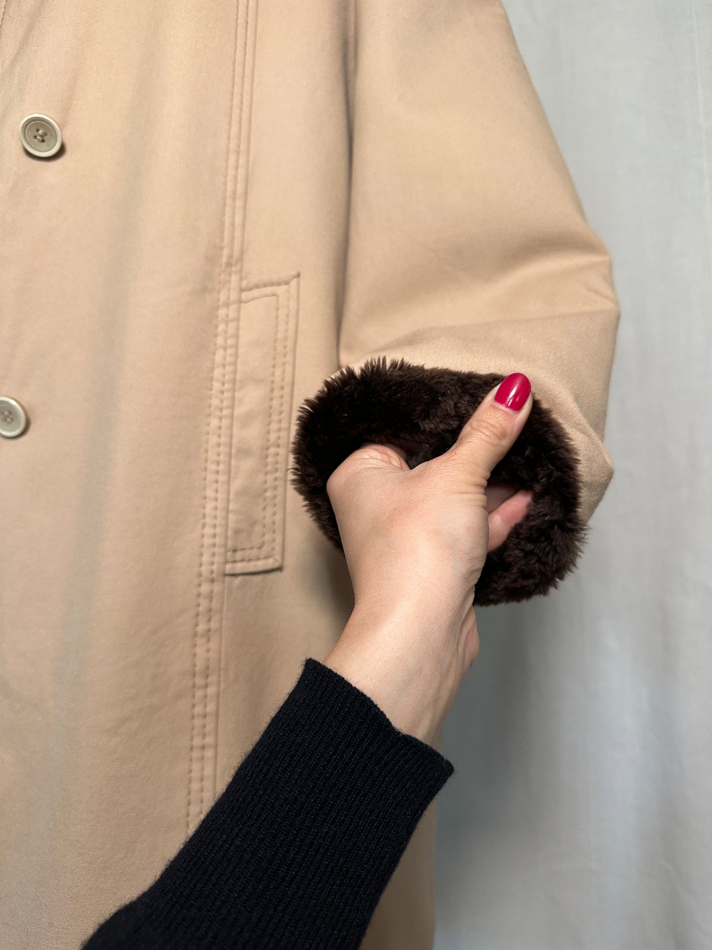 Cappotto Anni ‘70 in Lana con Gilet in Castoro