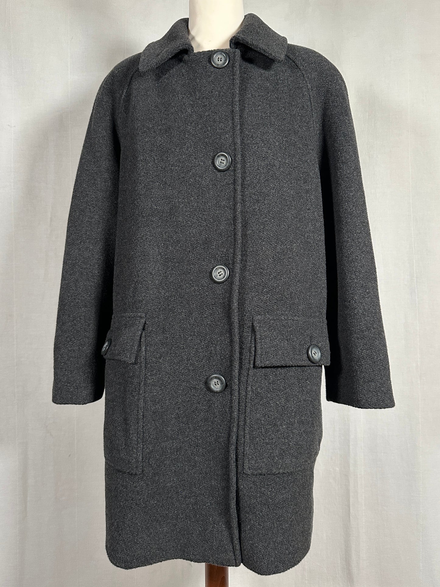 Cappotto Corto Grigio in Lana