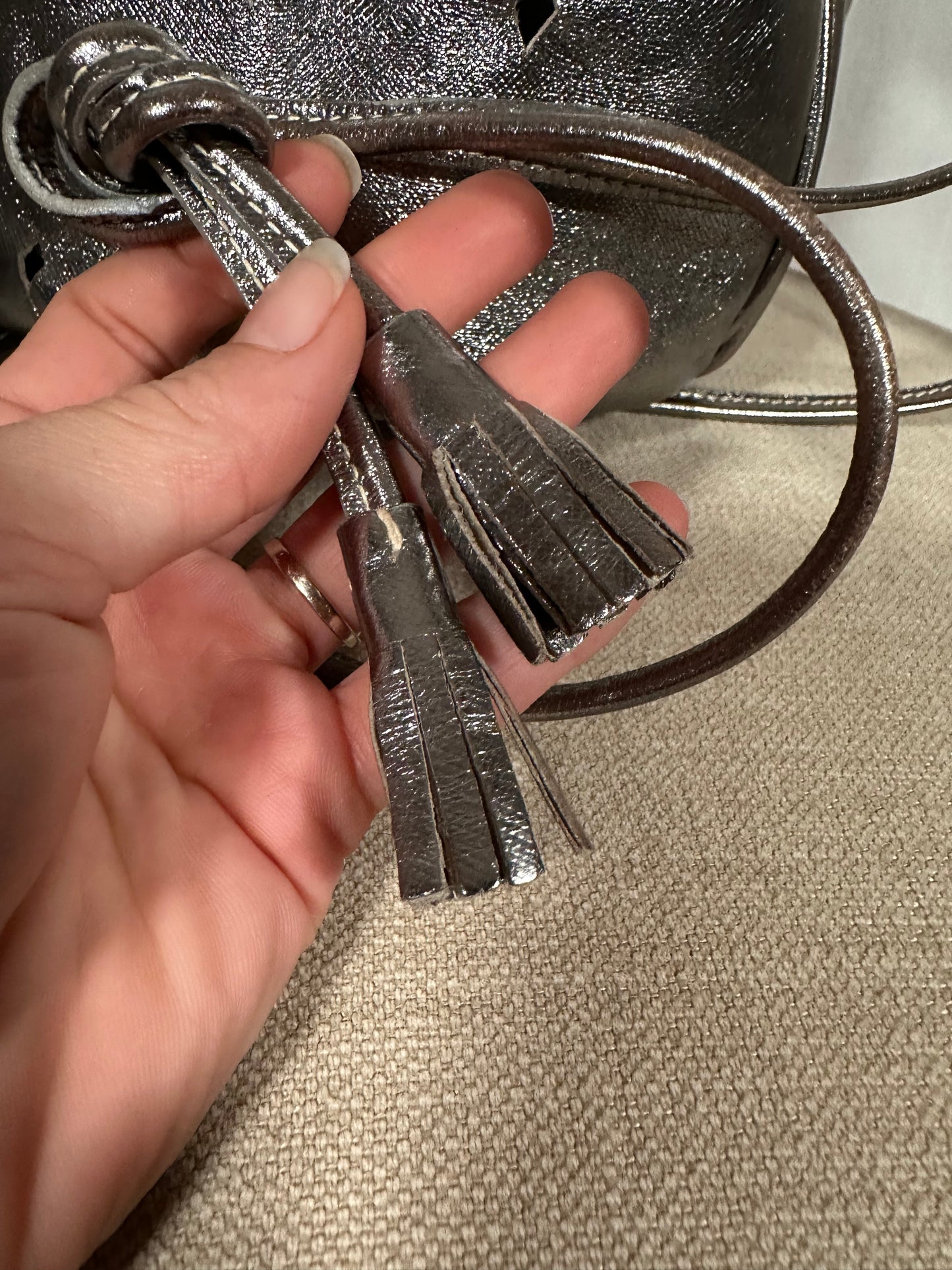 Borsa Secchiello Prada Anni ‘70 in Pelle Argento