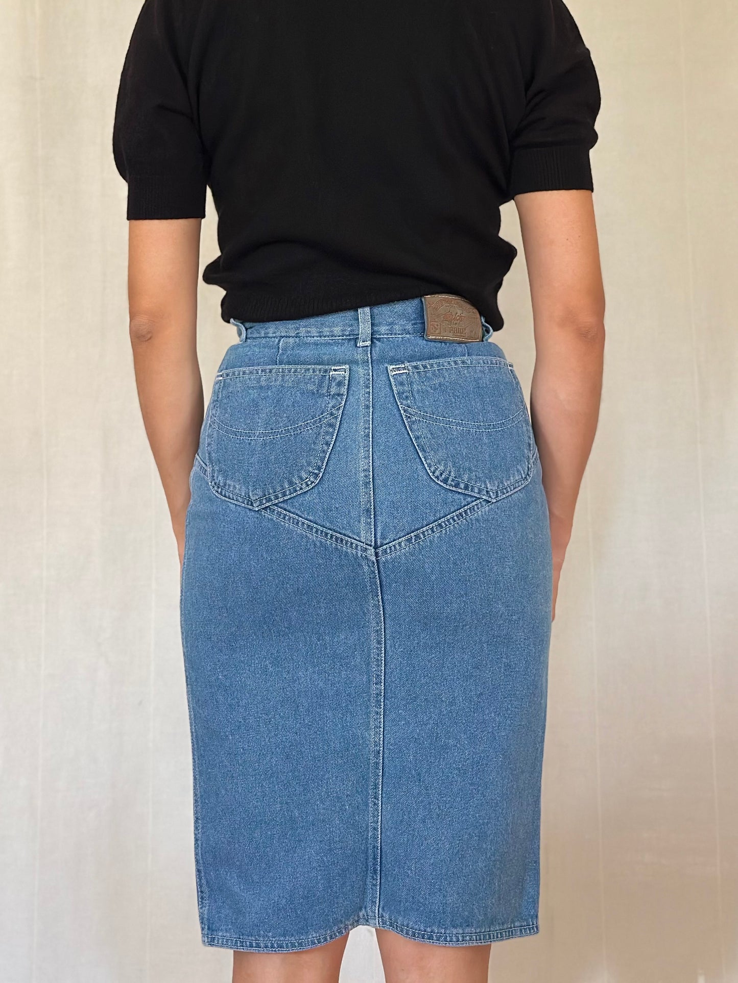 Gonna Vintage Oaks by Ferrè Anni ‘80 in Jeans Tg.36