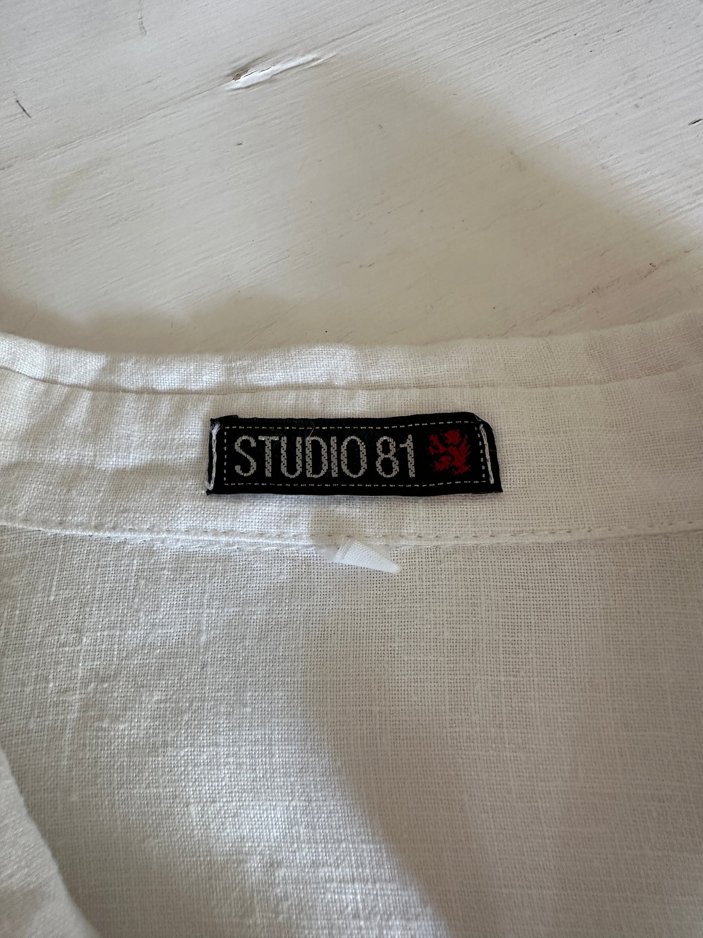 Camicia Vintage Studio 81 in Lino Bianca
