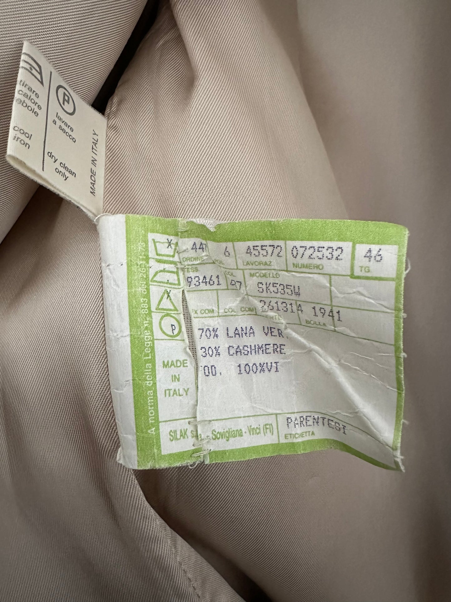 Cappotto in Lana e Cashmere Beige tg.46/48/50