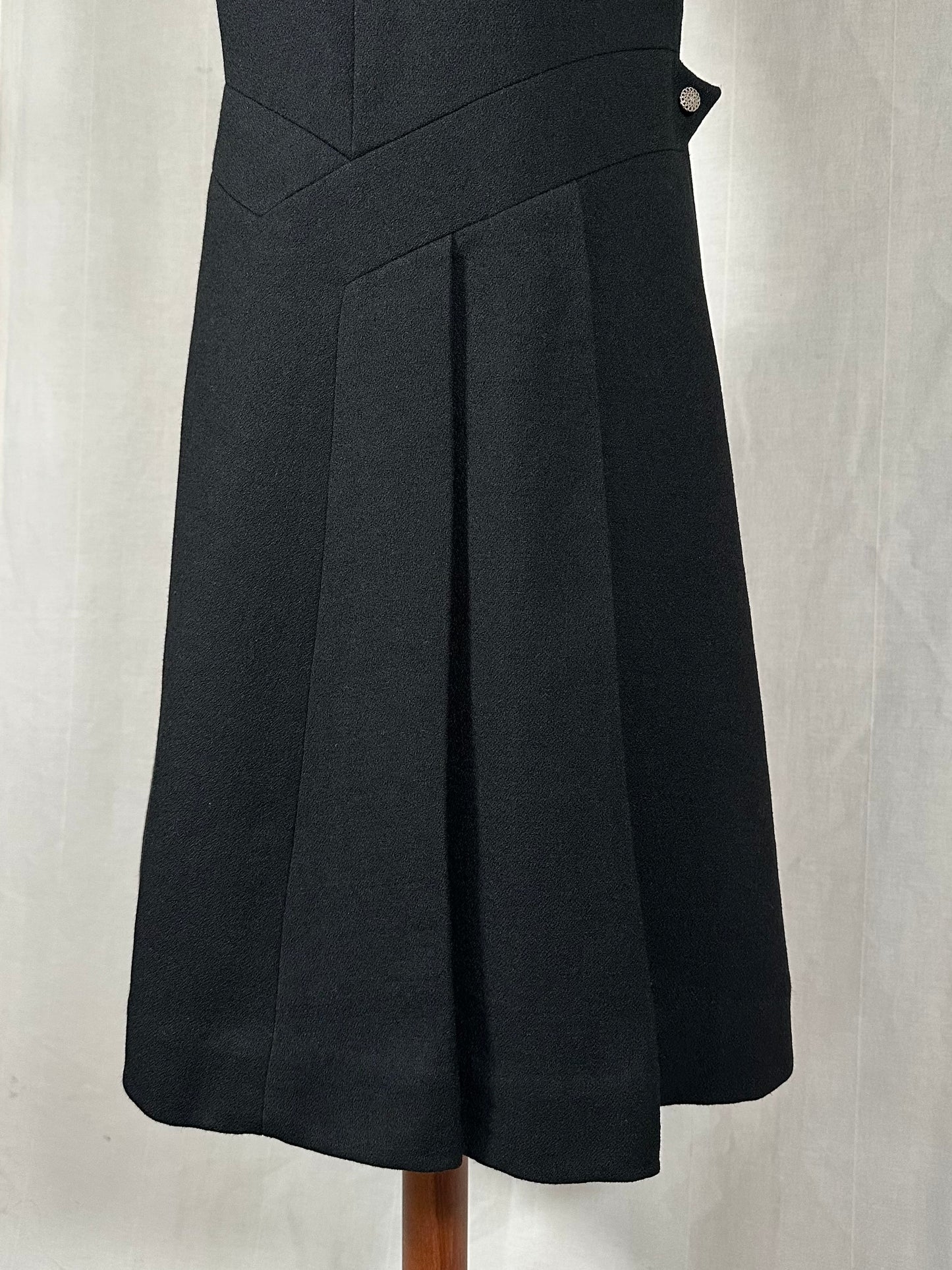 Abito Vintage Anni ‘60 Sartoriale in Lana Nero