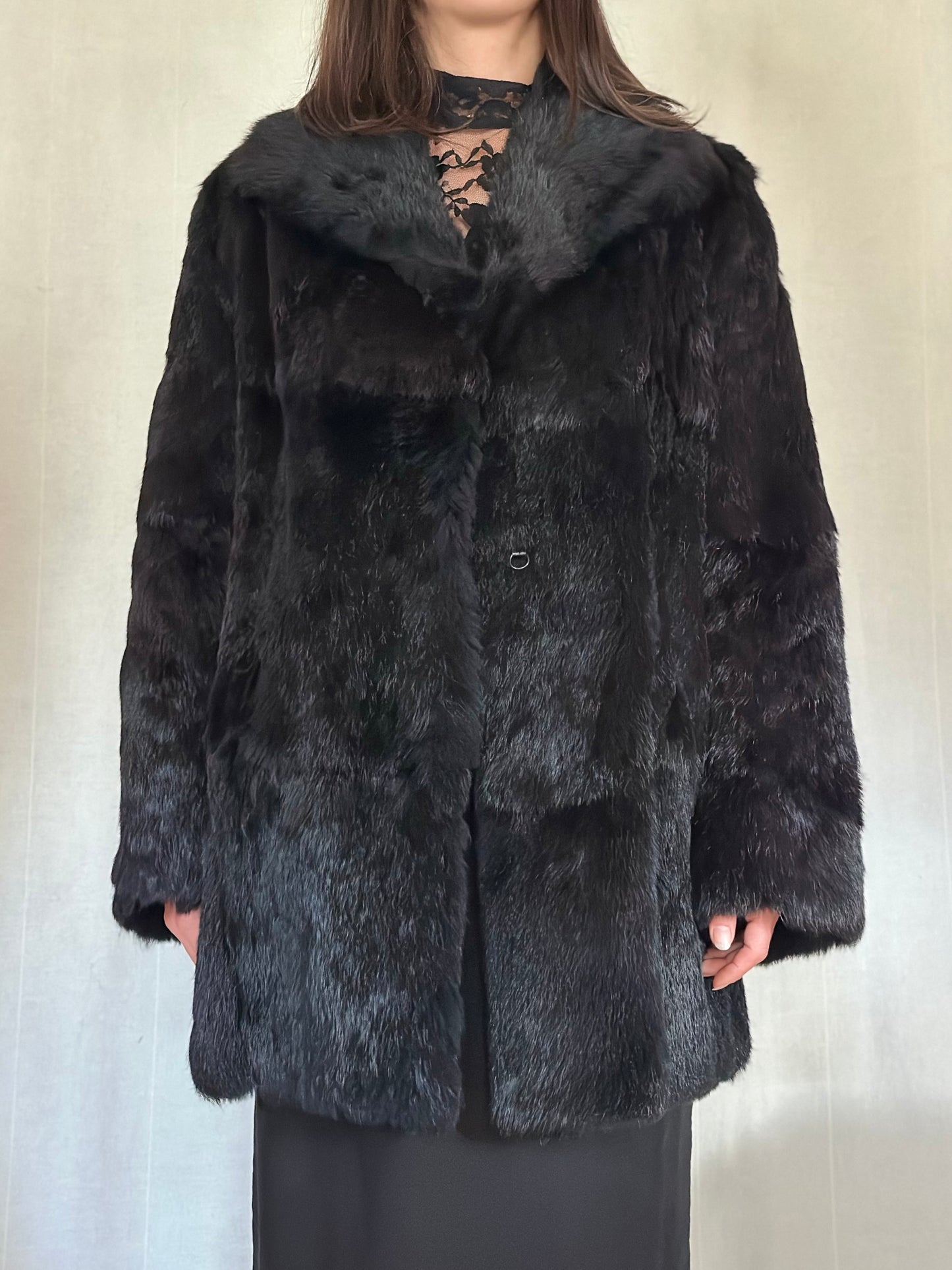 Pelliccia Vintage Anni ‘70 in Lapin Nera