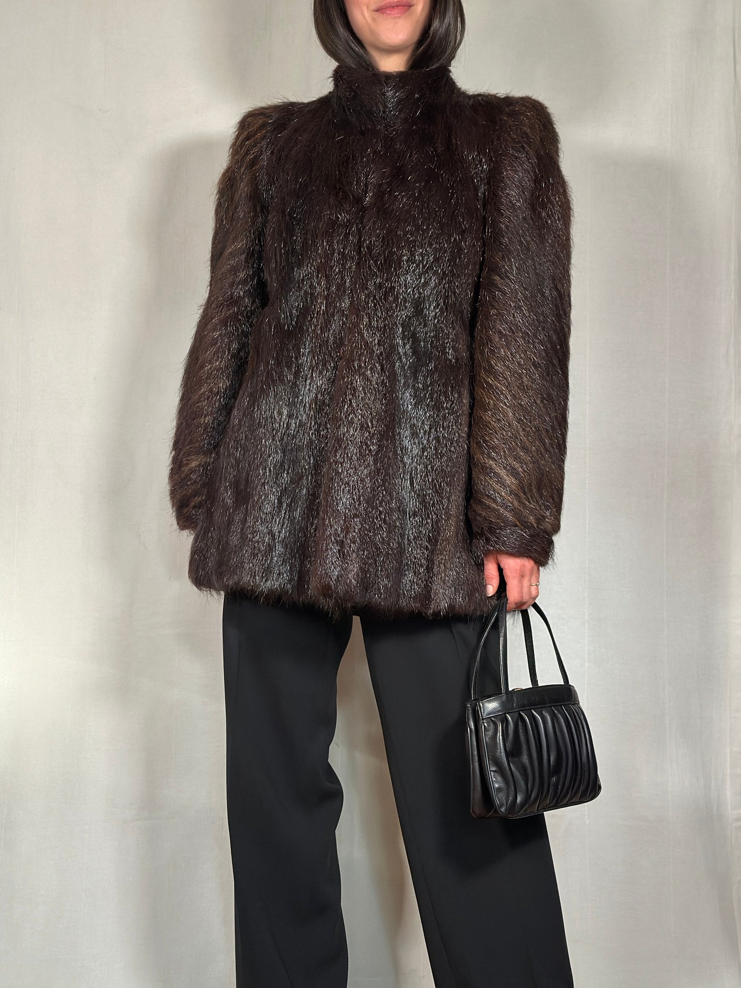 Pelliccia di Marmotta Vintage Anni ‘70 Marrone