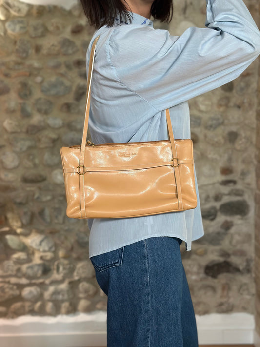 Borsa a Spalla Vintage Nannini in Pelle Beige