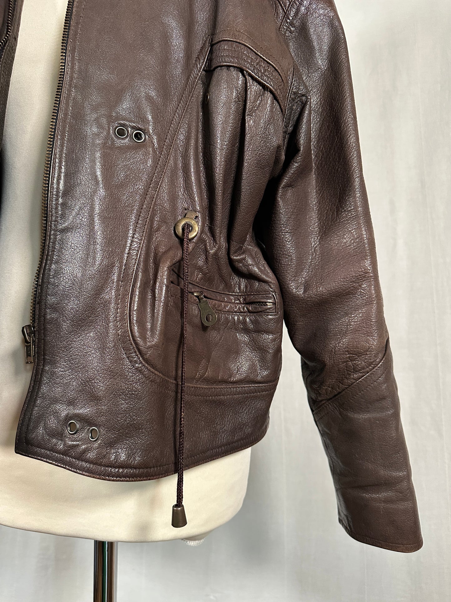 Giubbotto Anni ‘90 in Pelle Marrone