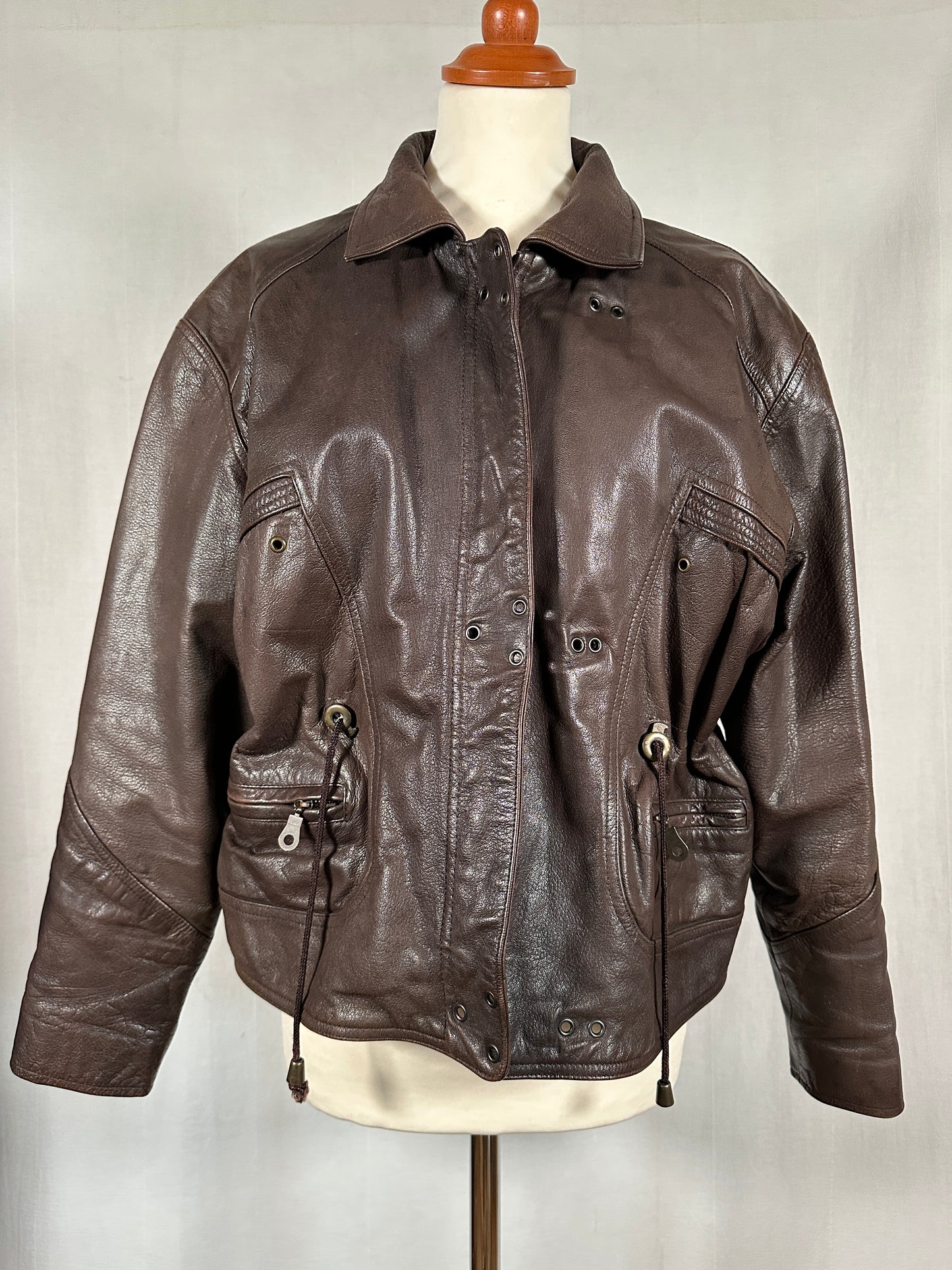 Giubbotto Anni ‘90 in Pelle Marrone
