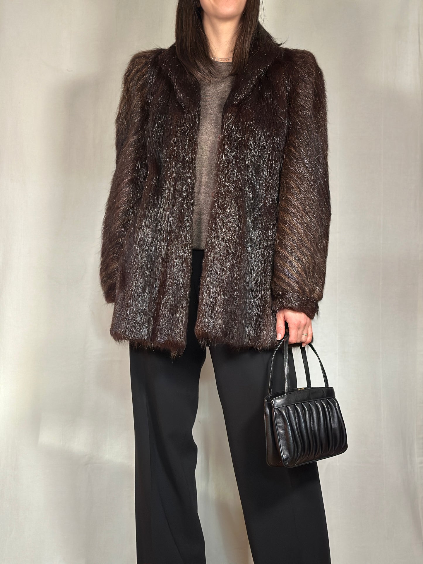 Pelliccia di Marmotta Vintage Anni ‘70 Marrone