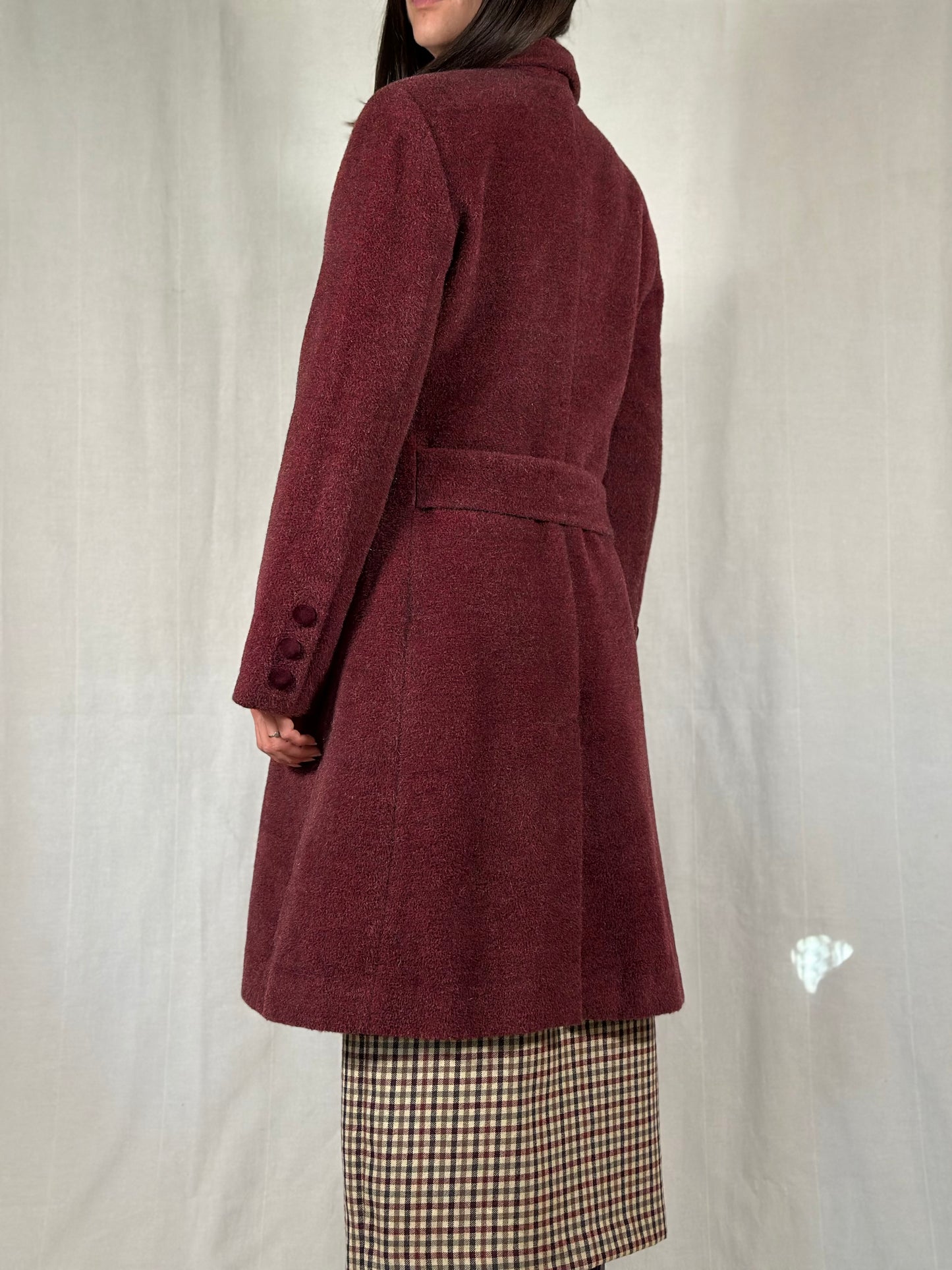 Cappotto Anni ‘90 Nicoletta Ruggiero in Lana e Angora Vinaccia