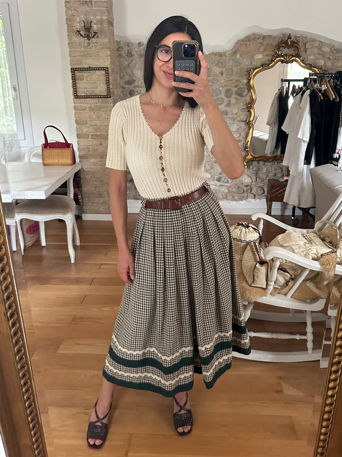 Maglia Anni ‘90 in Cotone a Coste Beige
