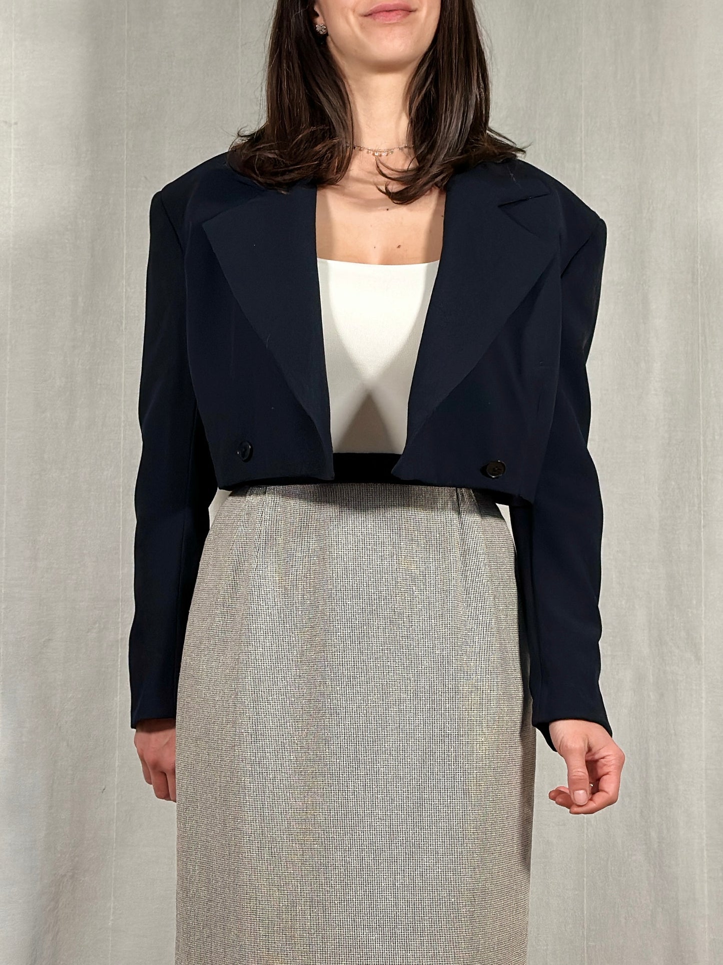Giacca Crop Gianni Versace Vintage Anni ‘80 Blu