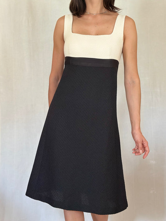 Abito MaxMara Pianoforte Elegante Nero e Panna Tg.42