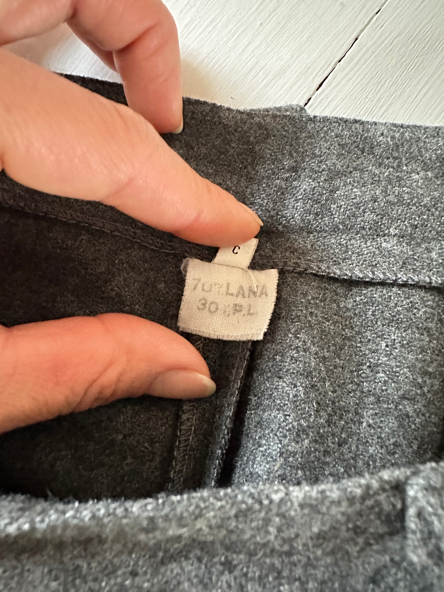 Pantaloni Classici Vintage in Misto Lana Grigi Tg.42