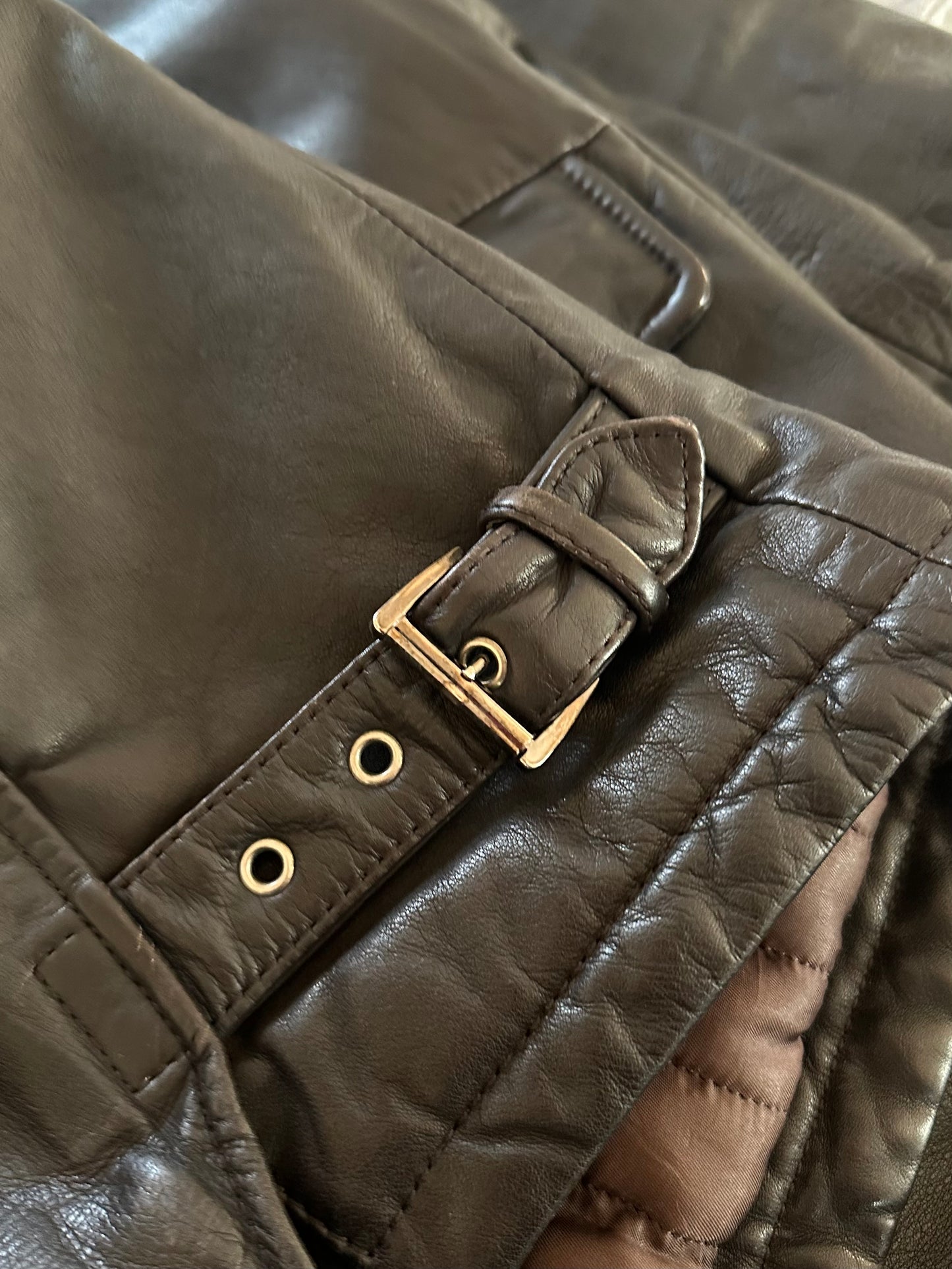 Giubbotto in Pelle Imbottito Testa di Moro Tg.50/52