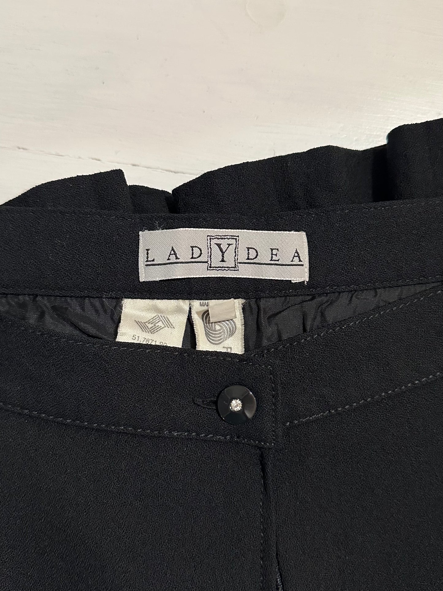 Gonna Anni ‘70/‘80 in Lana Nera con Balza Plissé Tg.44/46