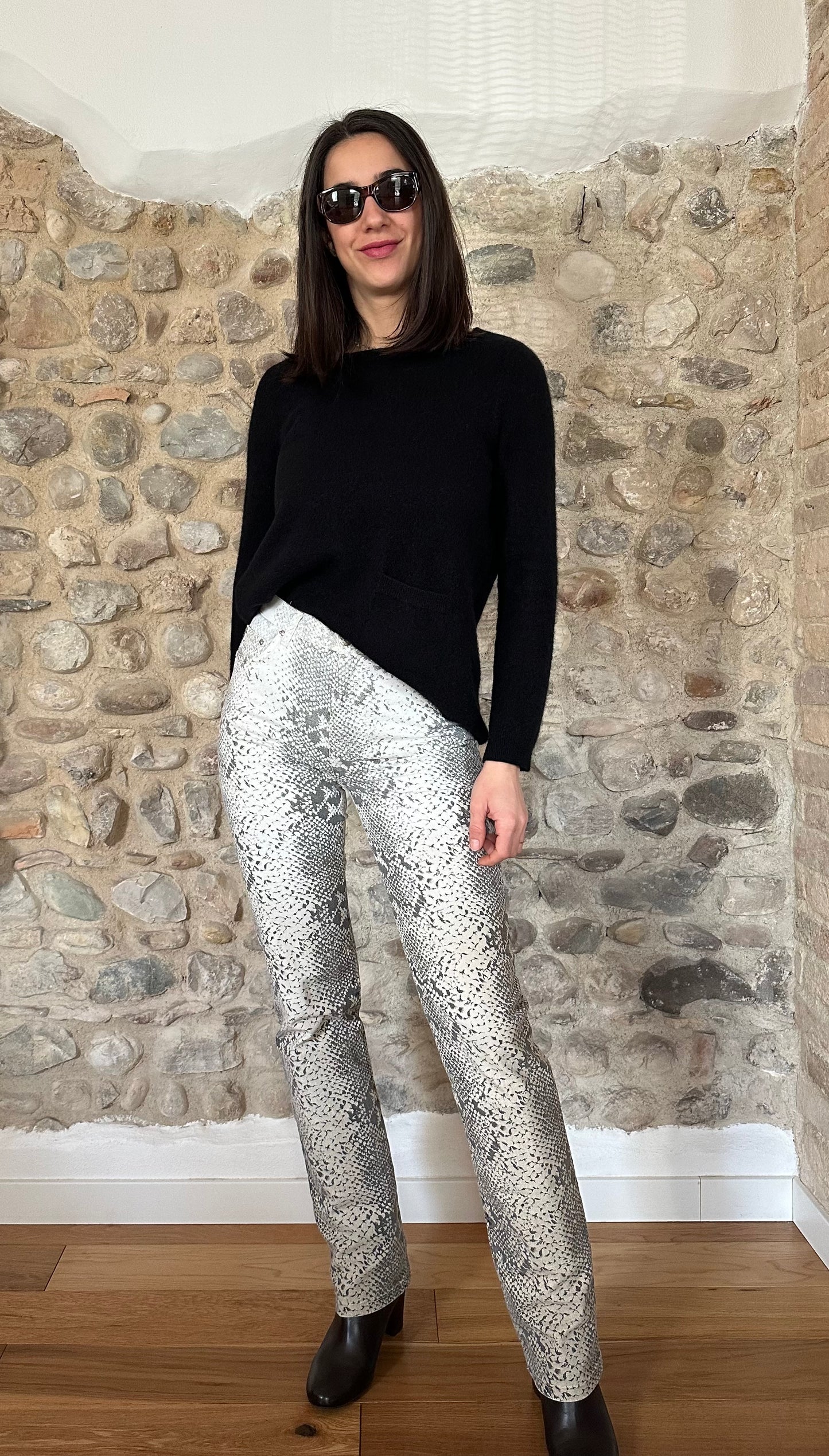 Pantaloni Krizia Jeans Pitonati Anni ‘90 Tg.38/40