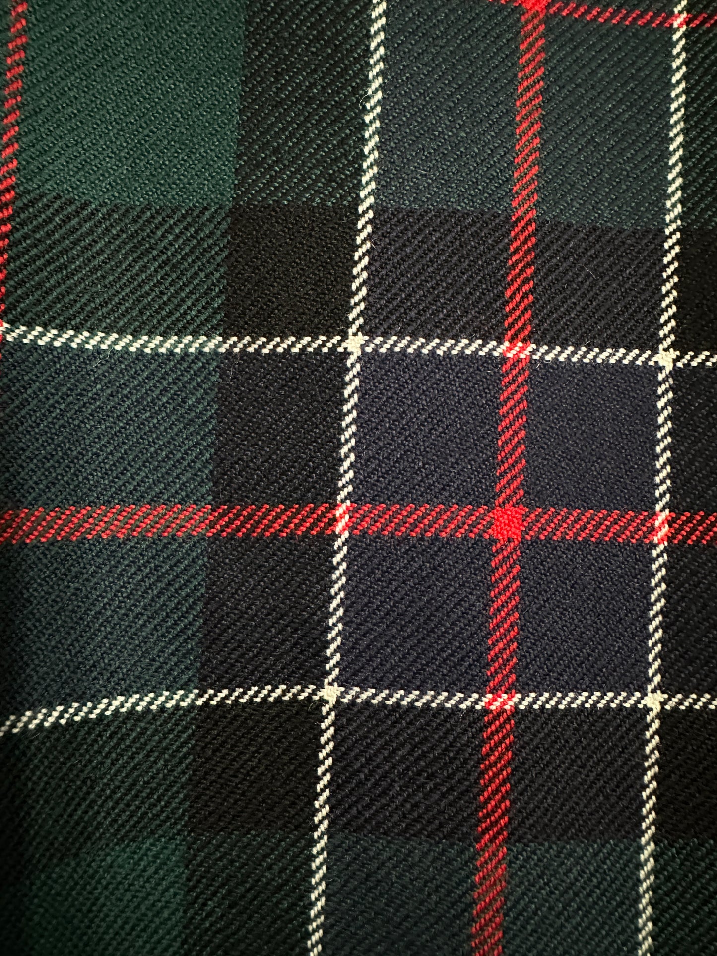 Abito Sartoriale Anni ‘60 in Lana Tartan Verde Blu