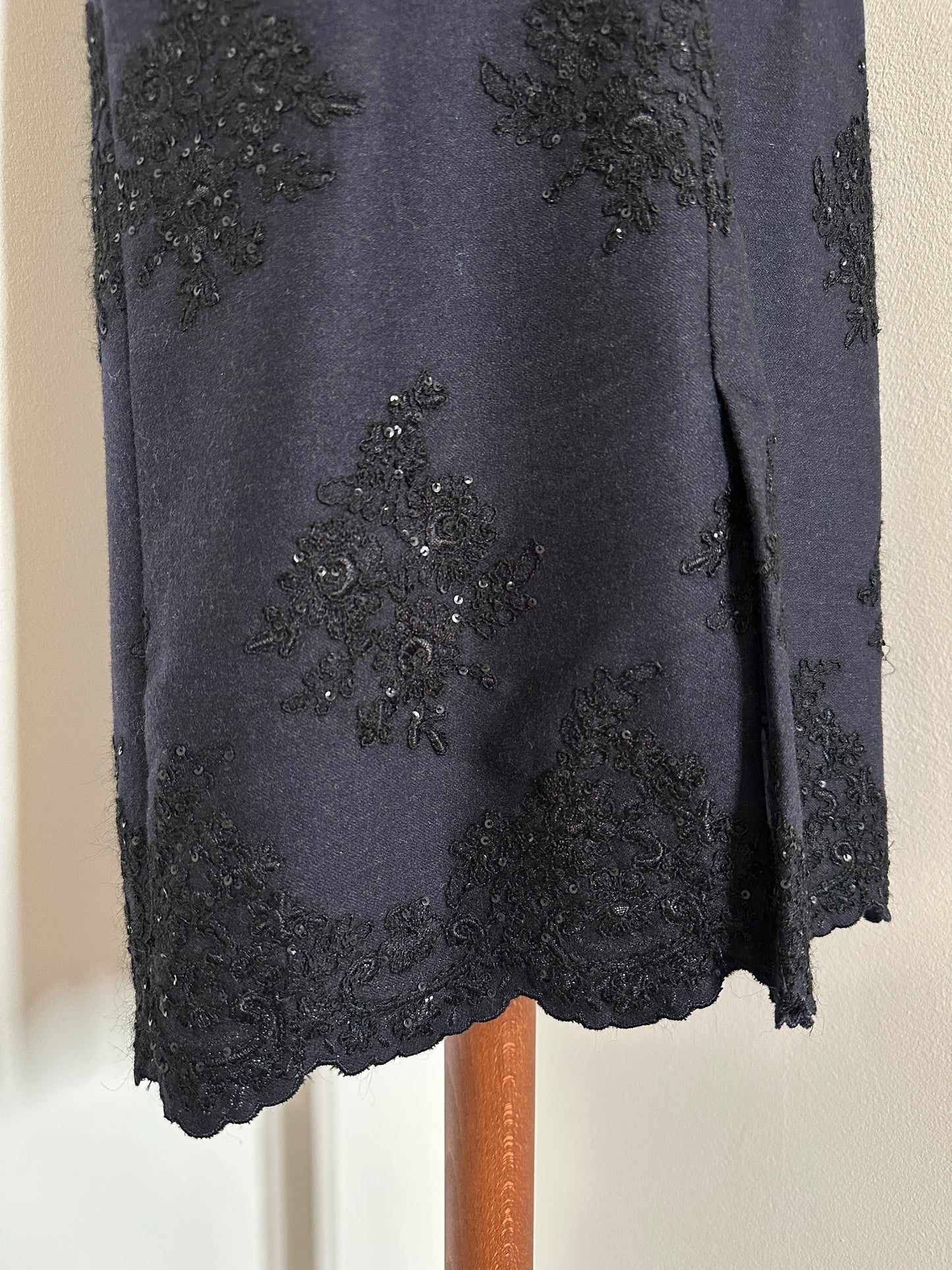 Abito Gio’ Guerreri Tubino in Lana Blu con Paillettes