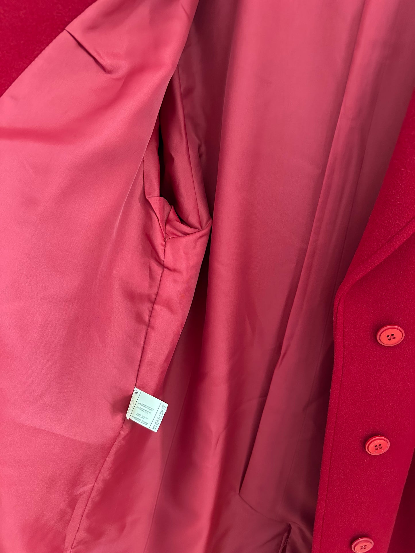 Cappotto Lungo Vintage Anni ‘80 in Misto Lana Rosso