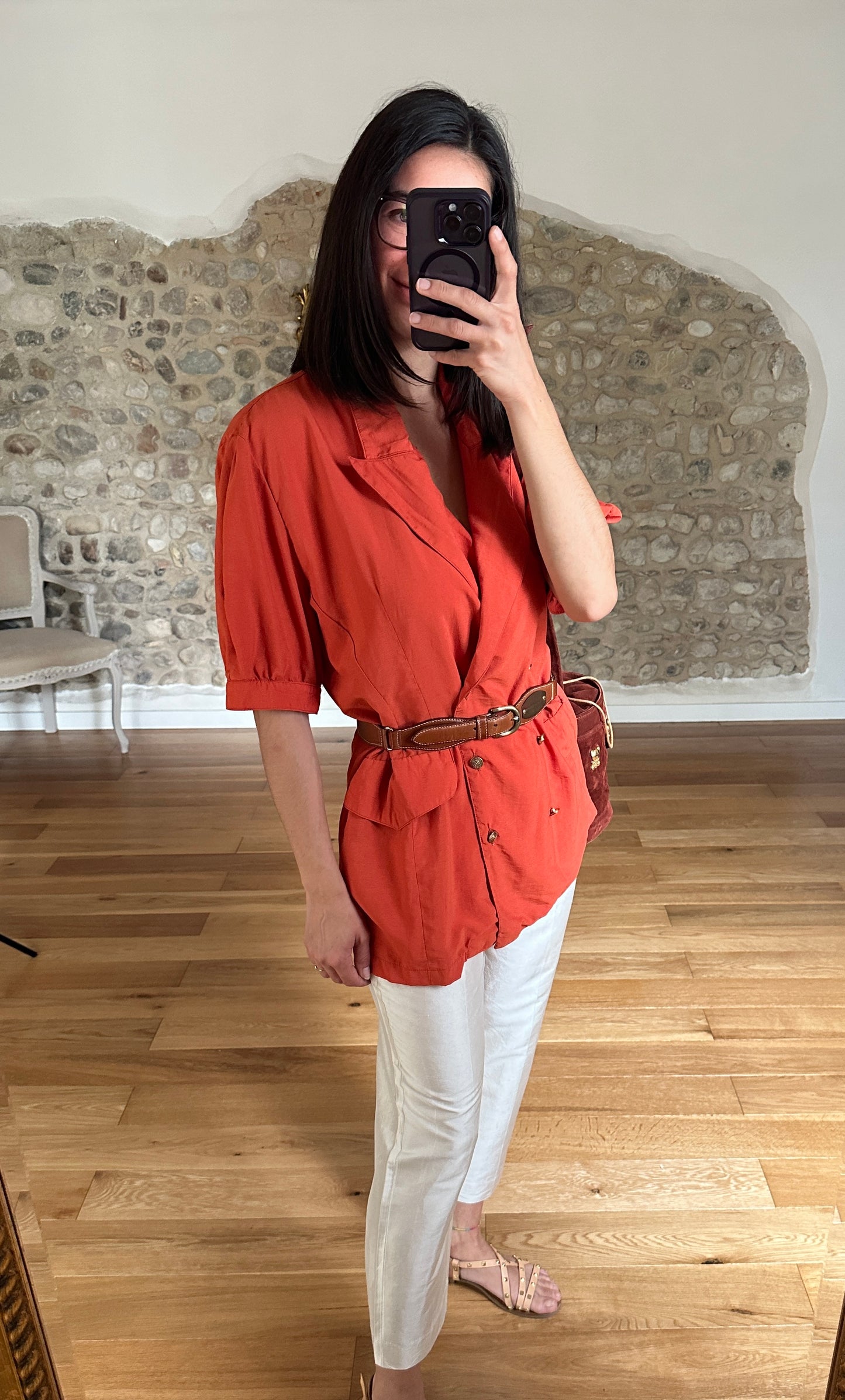 Camicia Nuova Anni Settanta Mattone Tg.48/50