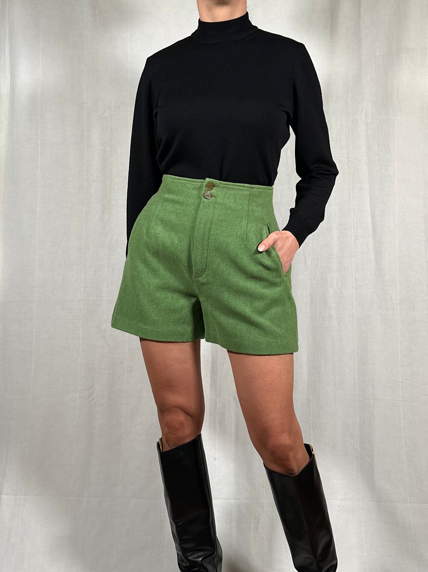 Shorts Seventy Vintage Anni ‘70 in Lana Verde