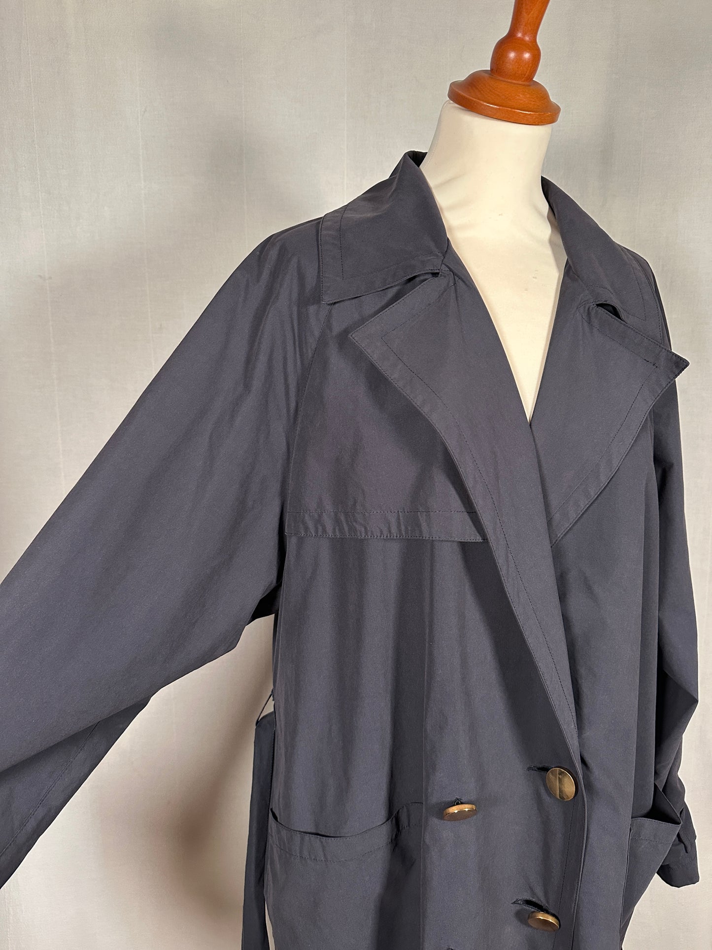Trench Vintage Anni ‘90 Les Copains Blu Fumo