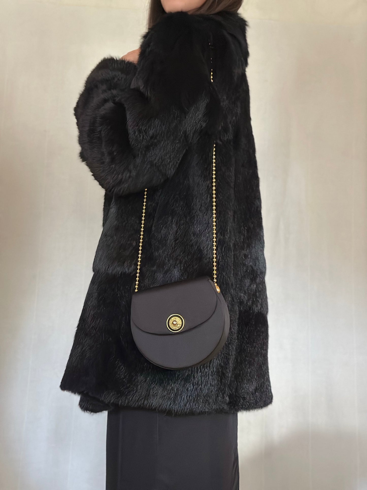 Borsa Rodo Anni ‘80 in Seta Nera