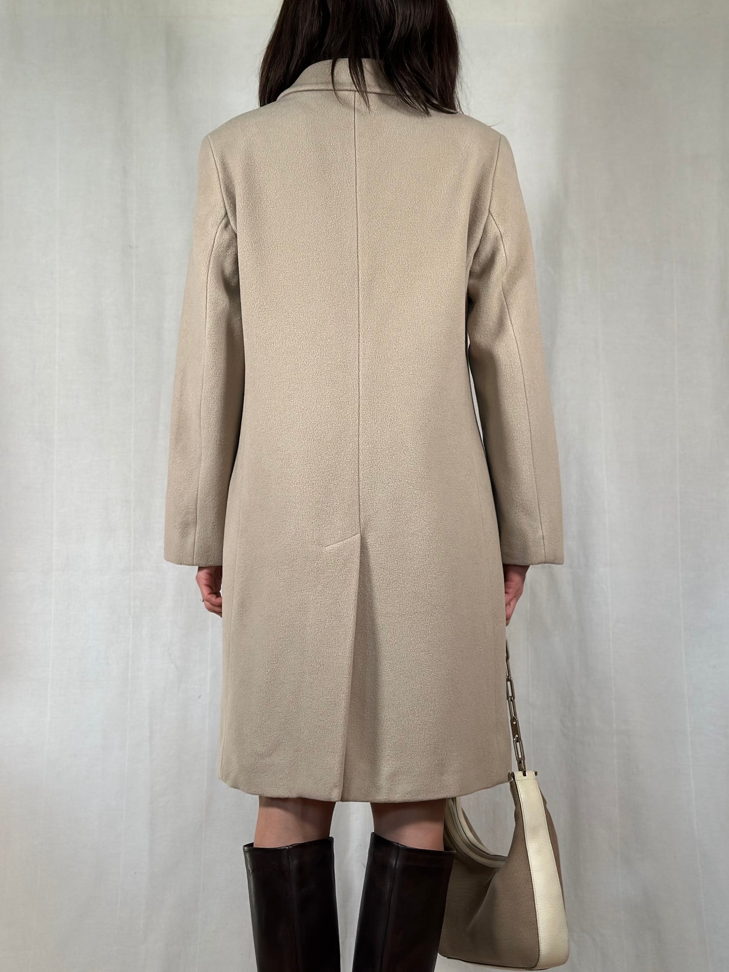 Cappotto Delia Ferrari in Lana Greige