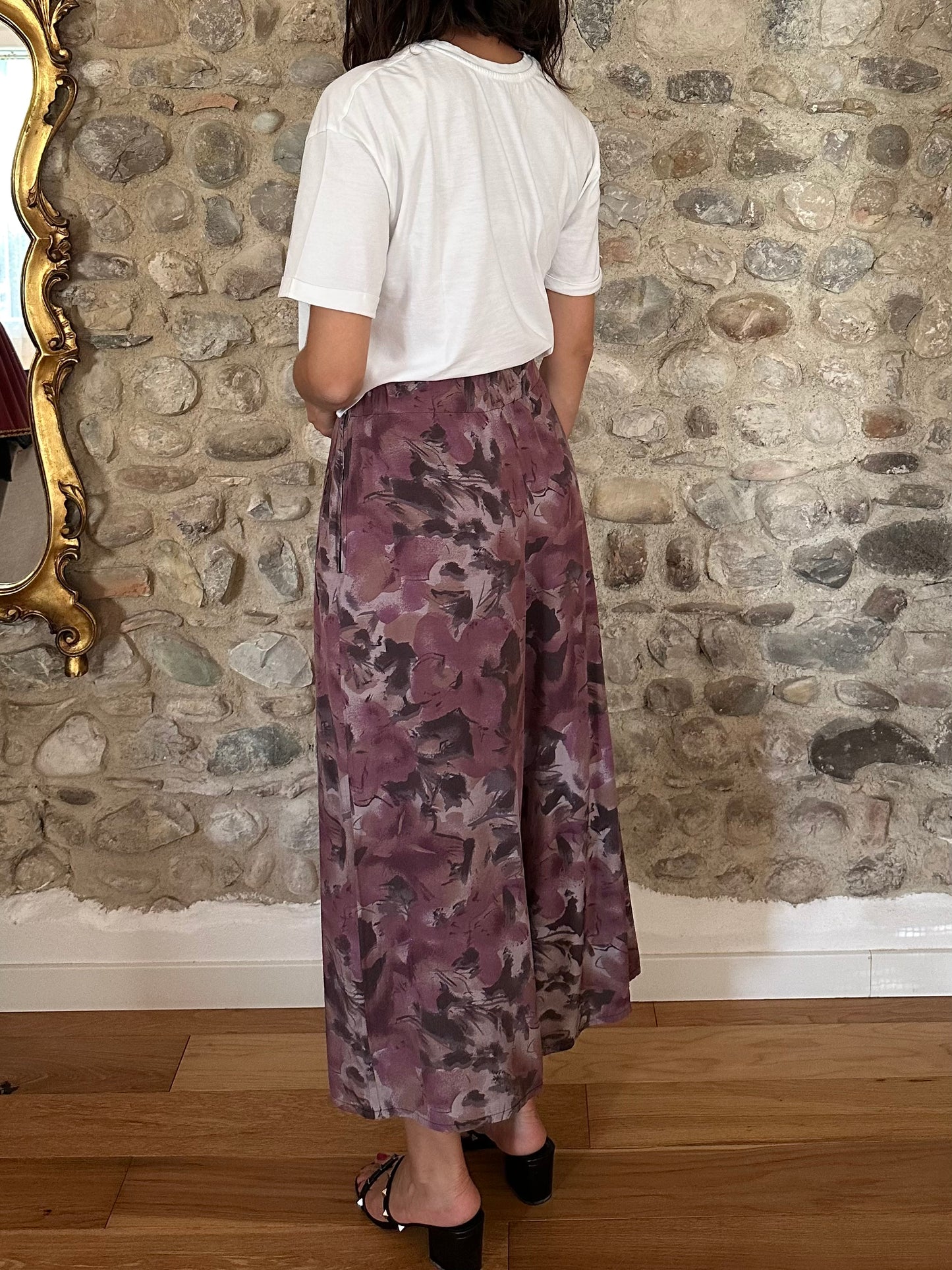 Gonna Pantalone Anni ‘80 in Viscosa Floreale Tg.42/44