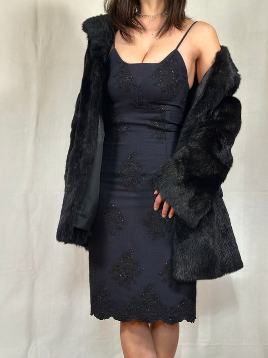 Abito Gio’ Guerreri Tubino in Lana Blu con Paillettes